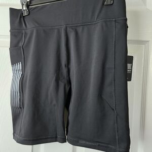 Savage X Fenty Black High-Waist Bike Shorts with Side Stripe